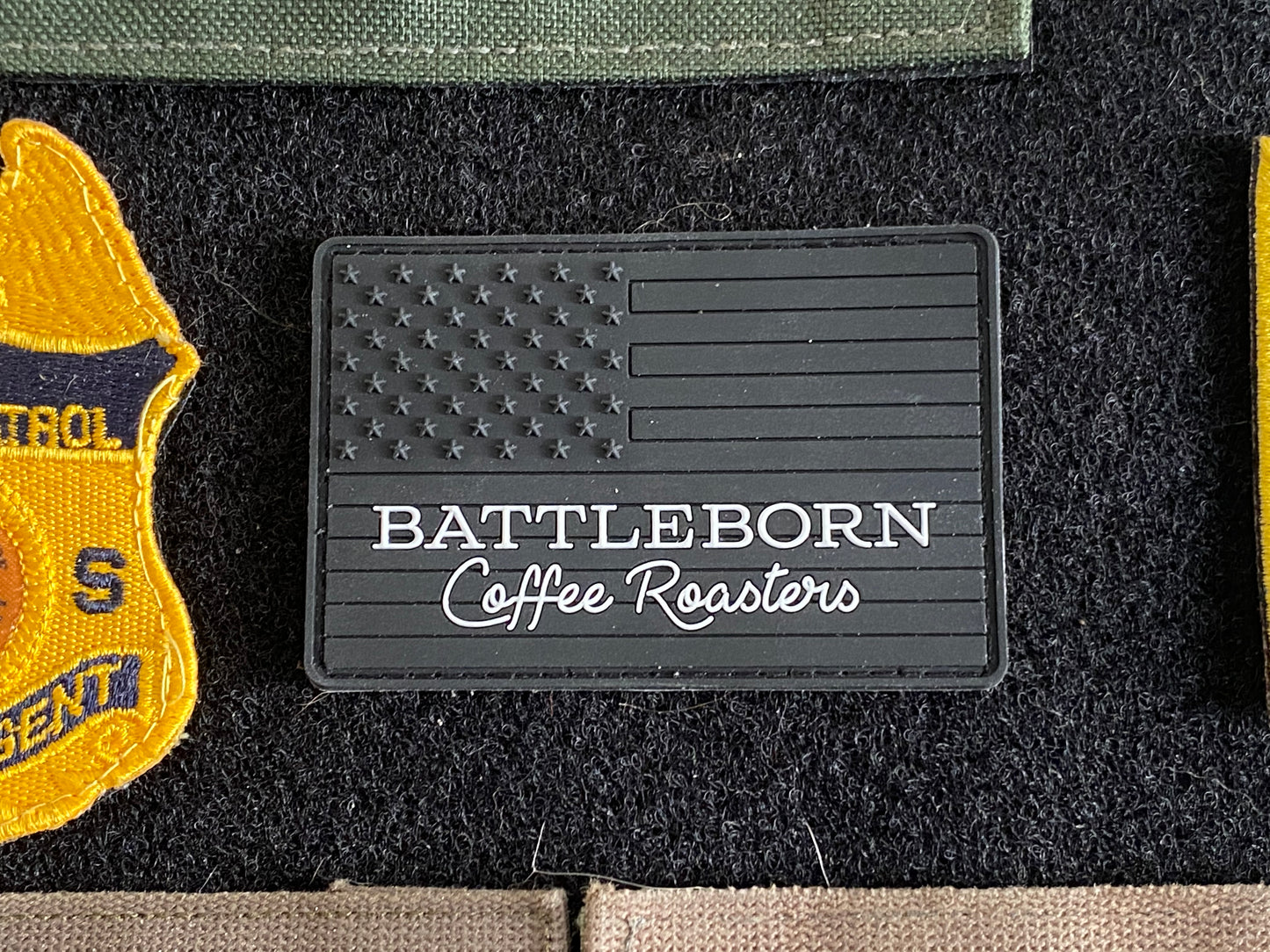 BattleBorn Coffee blacked out Flag PVC Patch